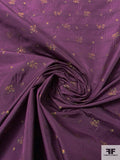 Anna Sui Italian Ditsy Floral Yarn-Dyed Polyester Taffeta - Purple / Ochre / Green