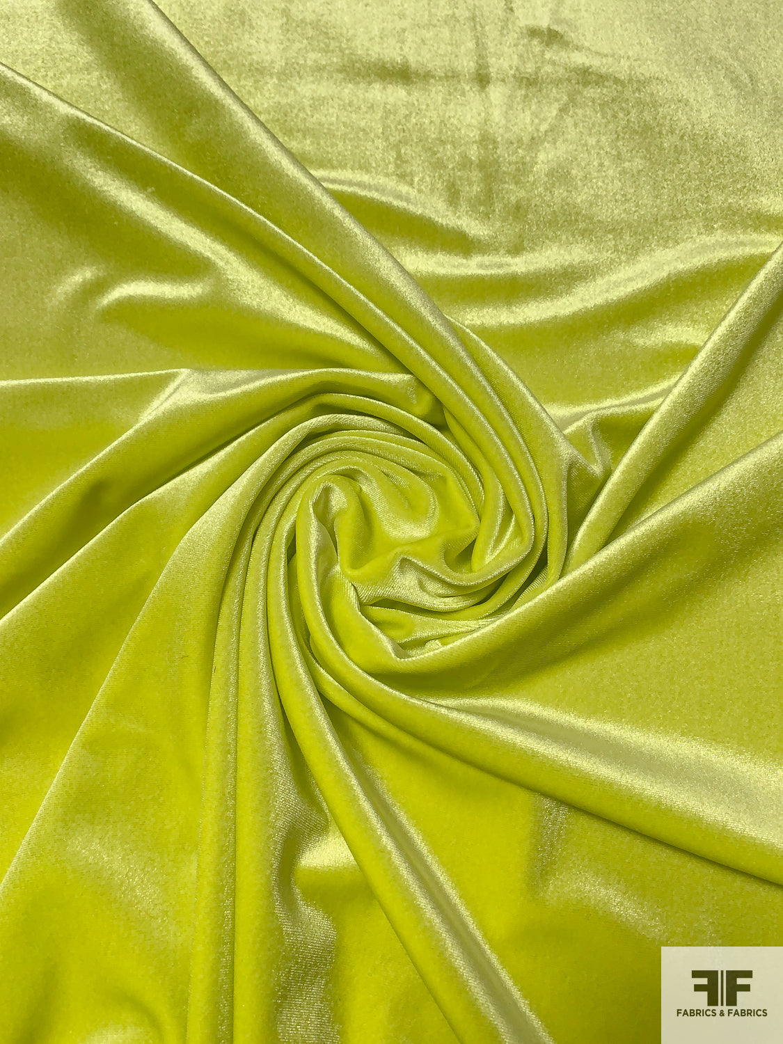 Solid Stretch Velvet - Chartreuse