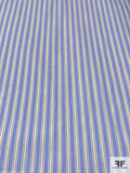 Vertical Striped Cotton Shirting - Blue / Yellow / White
