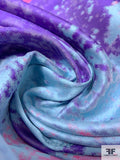 Abstract Pattern Brocade - Celeste / Purple / Deep Pink