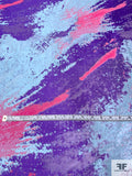Abstract Pattern Brocade - Celeste / Purple / Deep Pink
