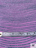 Slinky Knit with Cracked Ice Glitter in Wavy Striations - Lavender / Metallic Aquamarine