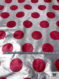 Circles Foil Printed Vinyl - Silver / Cherry Red