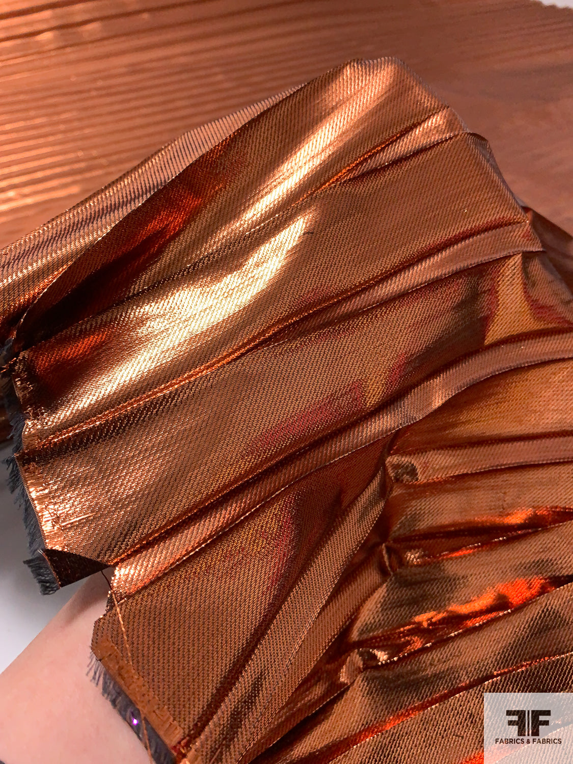 Pleated Lamé - Copper