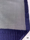 Pleated Knit with Silver Foil Print - Silver / Navy