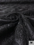 Anna Sui Italian Floral Metallic Brocade with Fringe - Black