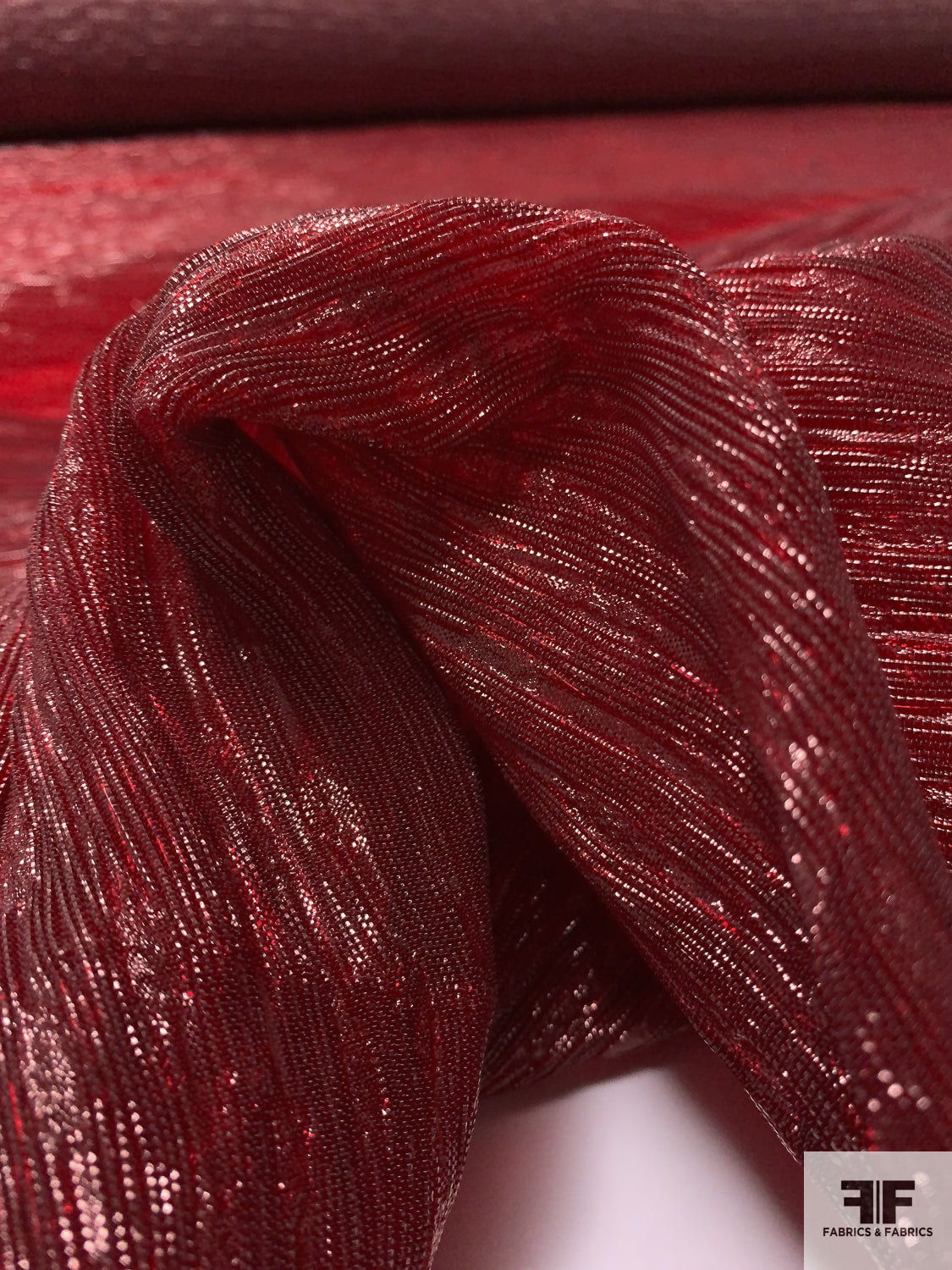 Red Satin Faced Organza - Fabrics & Fabrics