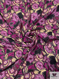Anna Sui Playful Floral Printed Rayon Georgette - Lilac / Boysenberry / Magenta / Black / Eggnog