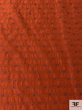 Anna Sui Italian Ditsy Floral Yarn-Dyed Polyester Taffeta - Burnt Orange / Violet / Green
