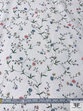 Thin Floral Printed Cotton Sheeting - White / Pink / Blue / Green