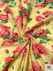 Yellow Floral Cotton Fabric Rose Cotton Fabric Yellow Rose Flower on Yellow Cotton Fashion Hand Block Printed cotton cheapest by the yard block print