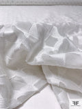 Geometric Fil Coupé Cotton Organdy - White