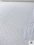 Interlocking Floral Embroidered Eyelet Cotton Voile - Off-White