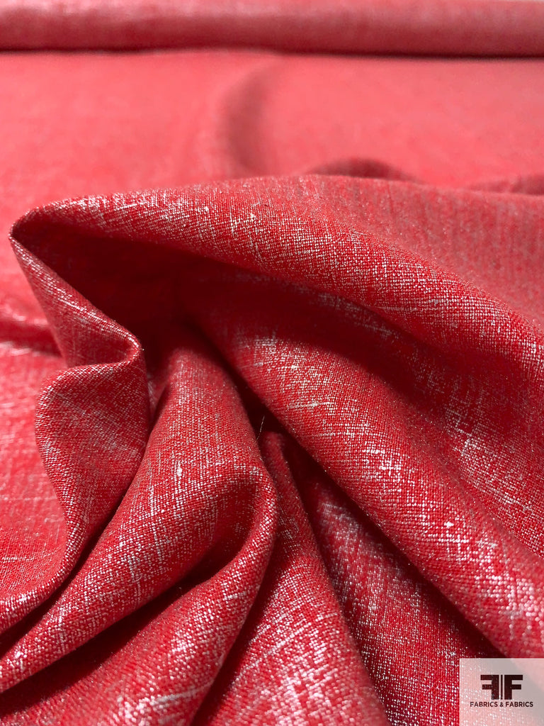 Foil Printed Linen Red/Light Gold FABRICS & FABRICS Fabrics & Fabrics