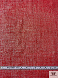 Foil Printed Linen - Red / Light Gold