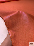 Foil Printed Linen - Orange / Metallic Magenta