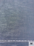 Foil Printed Linen - Dusty Blue / Silver