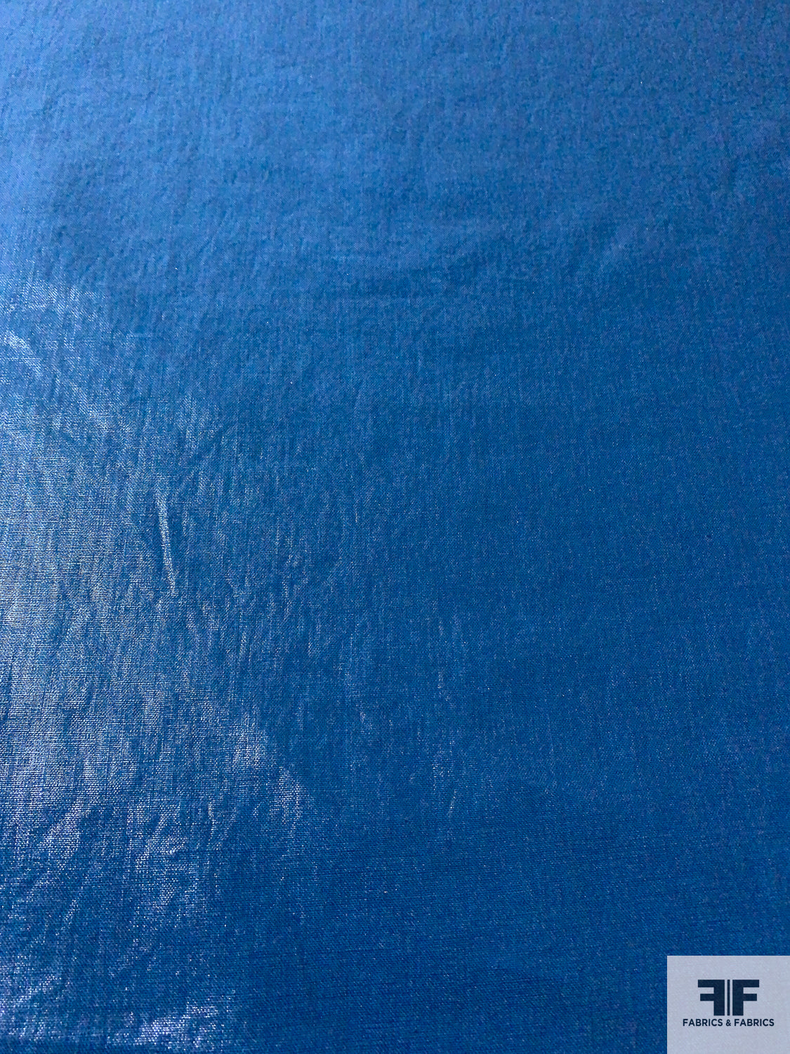 Foil Printed Linen - Deep Ocean Blue