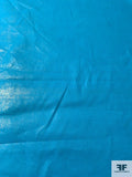 Foil Printed Linen - Turquoise / Gold