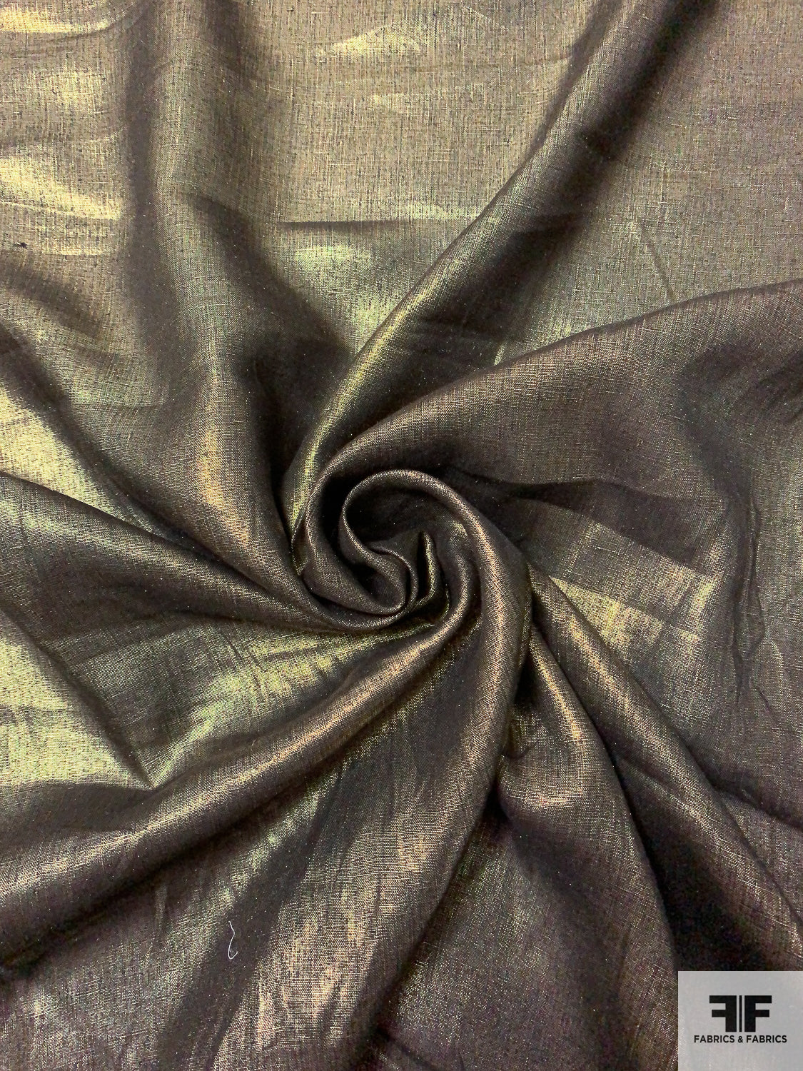 Foil Printed Linen - Gold / Black