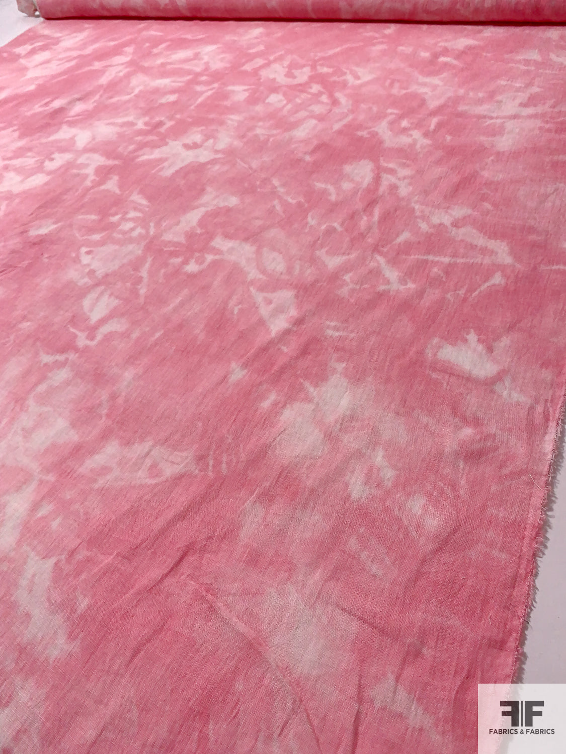 Italian Tie-Dye Printed Linen - Pink / Off-White