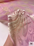 Large-Scale Floral Printed Satin Burnout Silk Chiffon - Pink / Champagne