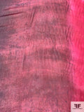 French Ombré Tie-Dye Printed Silk Chiffon - Strawberry Red / Burgundy / Eggplant