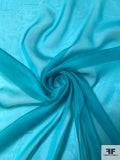 French Ombré Printed Silk Chiffon - Turquoise