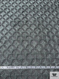 Circular Geometric Heavily Embroidered Silk Chiffon - Slate Grey / Grey