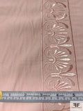 Border Pattern Embroidered Silk Crepe with Fused Back - Crepe Pink