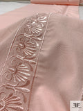 Border Pattern Embroidered Silk Crepe with Fused Back - Crepe Pink