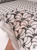 Leaf Embroidered Eyelet Silk Chiffon - Black / White