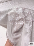 Italian Leaf and Floral Printed Windbreaker Polyester - Off-White