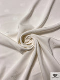 Italian Jacquard Circle Pattern Rayon Blend Crepe - Off-White