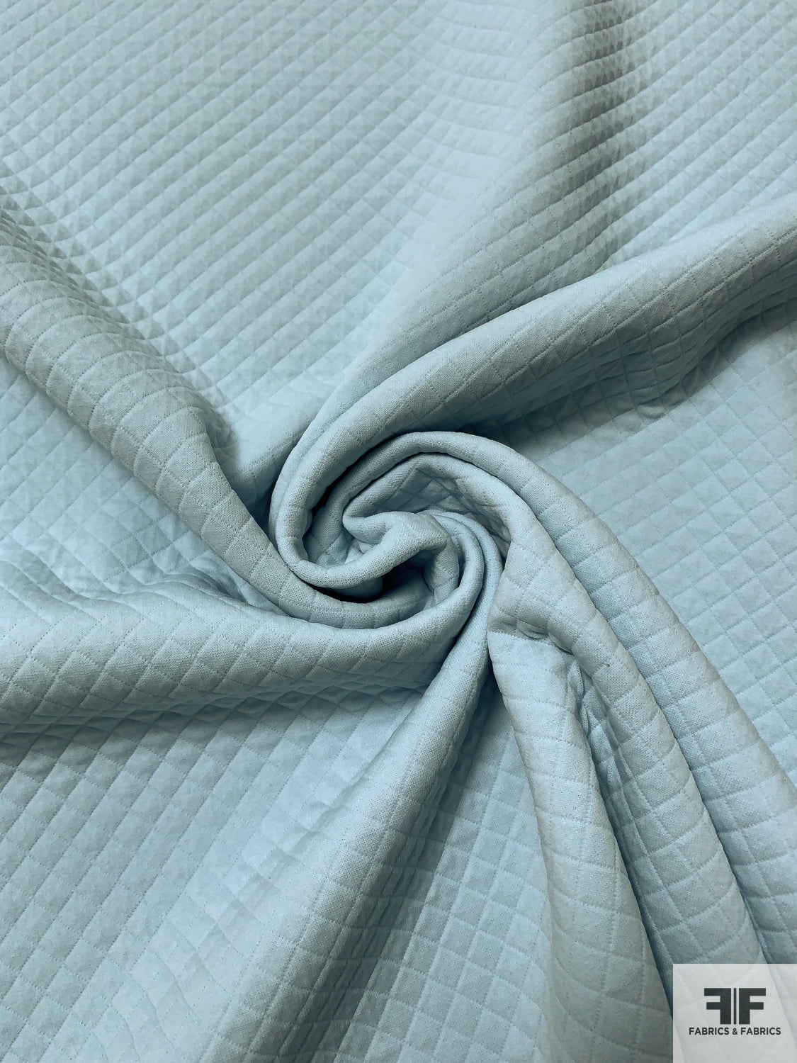 Lela Rose Diamond Grid Quilt-Like Polyester Knit - Light Aqua Sky