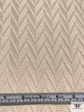 Lela Rose Chevron Stripe Crochet Cotton Knit - Light Beige
