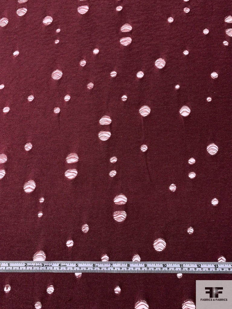 Polyester Fabric Ripped Ripped-Look Poly Rayon Jersey Knit - Dusty Rose | FABRICS & FABRICS ...