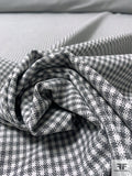 Lela Rose Italian Micro Gingham Check Ponte Knit - Grey / Black / Off-White