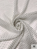 Ditsy Polka Dot Printed Silk Chiffon - Ivory / Black