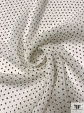 Ditsy Polka Dot Printed Silk Chiffon - Ivory / Black