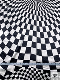 Hypnotic Checkerboard Printed Silk Charmeuse - Black / Off-White
