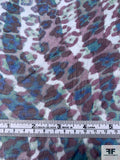 Ombré Animal Pattern Printed Silk Chiffon - Green / Blue / Plum Purple
