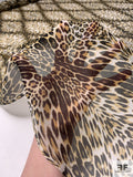 Argyle Jaguar Printed Silk Chiffon - Butter Yellow / Black / Off-White