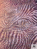 Ombré Animal Pattern Printed Silk Chiffon - Burnt Orange / Magenta / Purple / Pale Lilac