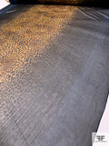 Jaquar Strip Printed Silk Chiffon - Caramel / Black