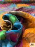 Animal Pattern Inspired Printed Satin Burnout Silk Chiffon - Multicolor