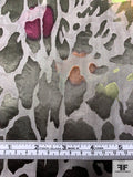 Animal Pattern Inspired Printed Satin Burnout Silk Chiffon - Marigold / Hunter Green / Olive / Black