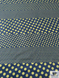 Polka Dot Theme Border Pattern Printed Stretch Cotton Sateen-Twill - Olive / Navy / Turquoise