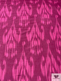 Italian Ikat Chandelier Printed Silk and Cotton Sateen-Voile - Magenta / Pink