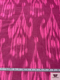 Italian Ikat Chandelier Printed Silk and Cotton Sateen-Voile - Magenta / Pink